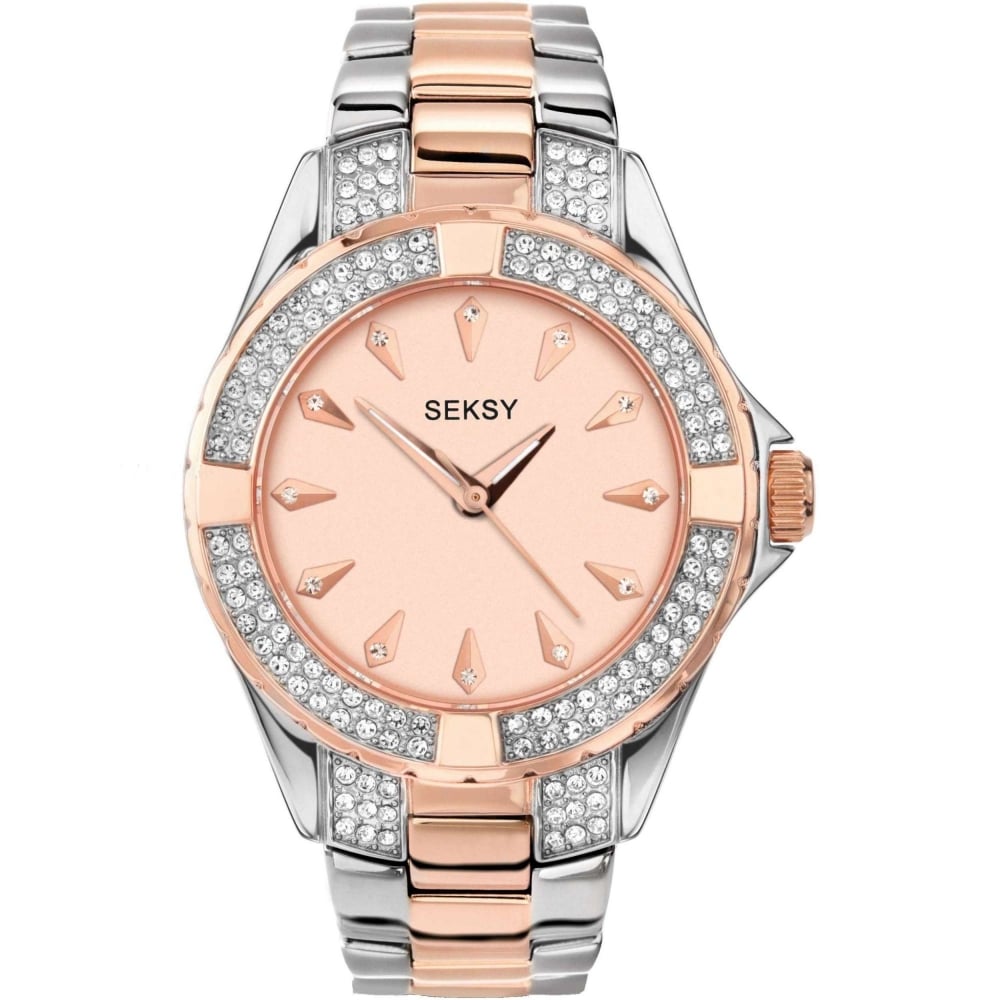 Sekonda Ladies Seksy Rose Gold Plated Stainless Steel Quartz Watch 